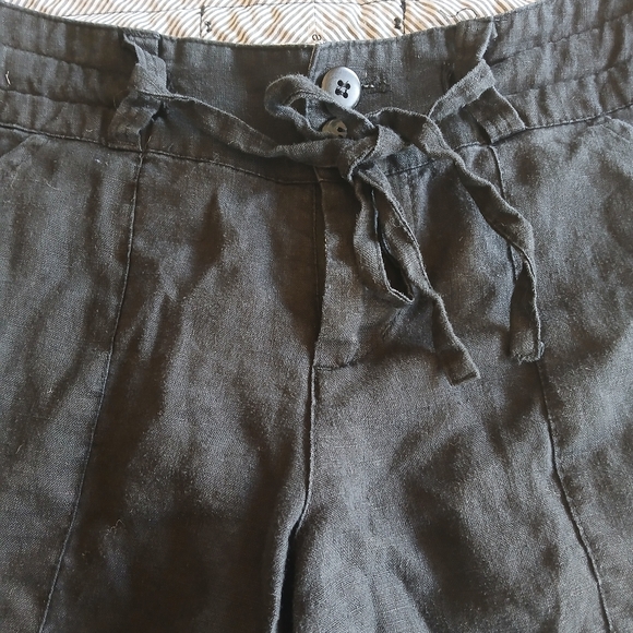 Papaya Linen Black Wide-Leg Pants Nwot Size Small - Picture 3 of 9